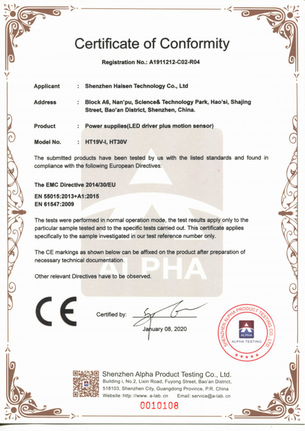 China Shenzhen HAISEN Technology Co.,Ltd. zertifizierungen